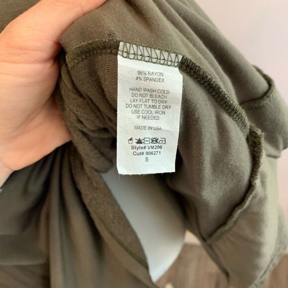 Army Green Vintage‎ Havana Reverse Fleece Top - Picture 2 of 4